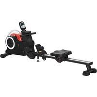 Sportnow Foldable Water Rowing Machine With Wheels And Lcd Monitor, Black, Black