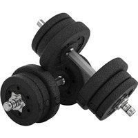 HOMCOM 25Kg Adjustable Dumbbells Weight Set Hand Weight For Body Fitness, Black