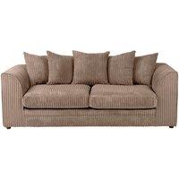 Luxury Life Dylan Jumbo Cord 3 Seater Fabric Sofa In Coffee, Brown