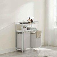 Neo White Laundry Basket Hamper With 2 Shelves, White