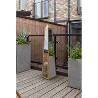 Mirroroutlet Obelisk - Gold Metal Edged Mirrored Garden Ornament 47'' x 10'' x 10'' (120cm x 25cm x 25cm), Gold