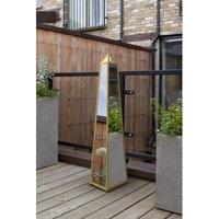 Mirroroutlet Obelisk - Gold Metal Edged Mirrored Garden Ornament 39'' x 8'' x 8'' (100cm x 20cm x 20cm), Gold