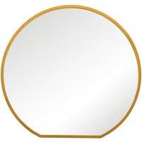 Mirroroutlet Circulus - Gold Framed Flat Bottom Circular Garden Wall Mirror - 41'' x 39'' (105cm x 100cm), Gold