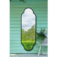 Mirroroutlet Duplici - Black Metal Framed Double Arched Oval Garden Wall Mirror 67'' x 23'' (170cm x 59M), Black