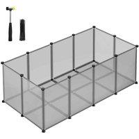 Songmics Pet Playpen With Floor, Grey, Grey