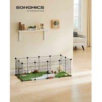Songmics Diy Metal Modular Fence For Animals, Black, Black