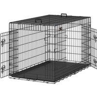 Feandrea 53 Inch Foldable Pet Cage With 2 Doors , Black, Black