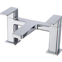 Vurtu Barkway Bath Filler 1 4 Turn Dual Lever Ceramic Disc High Low Water Pressure 240 h X 220 w Chrome 628522, Silver