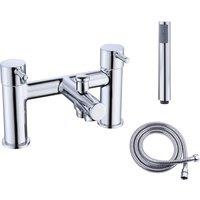 Vurtu Braughing Bath Shower Mixer 1 4 Turn Dual Lever Ceramic Disc High Low Water Pressure 240 h X 220 w Chrome 628539, Silver