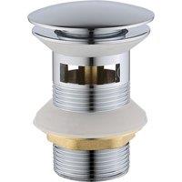 Vurtu Barkway Basin Waste Chrome 32Mm Diameter Slotted Clicker 111111, Silver