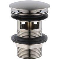 Vurtu Barkway Basin Waste 32Mm Diameter Slotted Clicker Brushed Nickel 628561, Grey