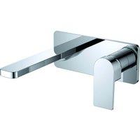 Vurtu Barkway Square Plate Wall Mounted Basin/Bath Filler, Silver