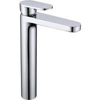 Vurtu Nyx Round High Basin Mixer 1 4 Turn Single Lever Ceramic Disc High Low Water Pressure 292 h X 42 w Chrome 681104, Silver