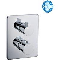 Vurtu Hunsdon 2 Way Concealed Thermostatic Shower Valve 200 h X 150 w Chrome 813700-2, Silver