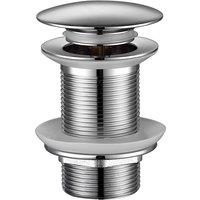 Vurtu Barkway Dome Basin Waste 32Mm Diameter Slotted Clicker Chrome 978308, Silver