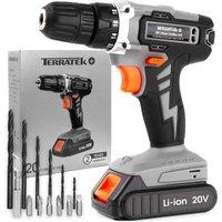 13Pc 20V Cordless Drill Set Li-ion Battery 1Hr Fast Charge - Charger Included, Orange