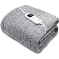 Dreamcatcher Heated Electric Soft Throw 160 X 120Cm 9 Heat Settings And Timer - Light Grey, Grey
