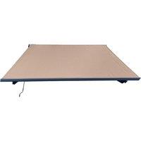 Jack Stonehouse Beige Electric Retractable Awning w/ Led Lights, Cream