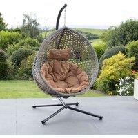 Artemis Home Ibstone Swing Egg Pod Chair - Brown, Brown