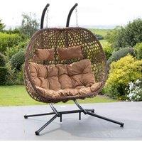 Artemis Home Beauchamp Swinging Double Garden Seat - Brown, Brown