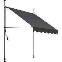 Tectake Awning - Retractable, Clamp, No-drill Installation Required, Black