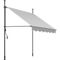 Tectake Awning - Retractable, Clamp, No-drill Installation Required, Grey
