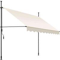 Tectake Awning - Retractable, Clamp, No-drill Installation Required, Cream