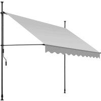 Tectake Awning - Retractable, Clamp, No-drill Installation Required, Grey