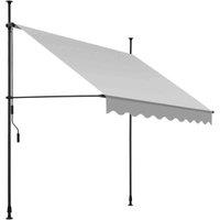 Tectake Awning - Retractable, Clamp, No-drill Installation Required, Grey