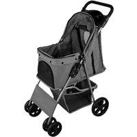 Monster Shop Pet Stroller w/ Rain Cover Grey, Grey
