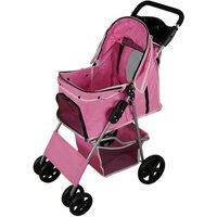 Monster Shop Pet Stroller w/ Rain Cover Pink, Pink