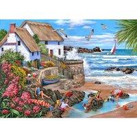 The House Of Puzzles Seaspray Cottages 1000 Piece Jigsaw Puzzle, Multi