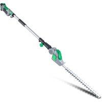 Gracious Gardens Cordless 18V Long Reach Telescopic Hedge Trimmer w/ Battery And Charger, Grey