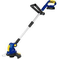 Skotek 20V Cordless Grass Strimmer w/ Support Rollers And Spool - Battery And Charger Included, Blue