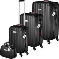 TecTake Suitcase Set Cleo - 4 Pieces 3 Suitcases 1 Beauty Case Including Luggage Scales And Tags