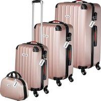 TecTake Suitcase Set Cleo - 4 Pieces 3 Suitcases 1 Beauty Case Including Luggage Scales And Tags