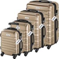 Tectake Suitcase Set Mila - 4 Hard-shell Cases Made Of Robust Abs Plastic Including Luggage Scales And Tags, Yellow