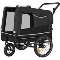 Tectake Dog Bike Trailer - Multifunctional, Foldable, Black