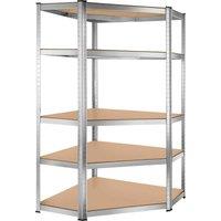 Tectake Garage Shelving Unit Corner Shelf, Heavy-duty Manfred, Brown