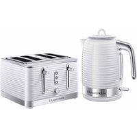 Russell Hobbs Inspire Kettle & 4 Slice Toaster White 24360 bu, White