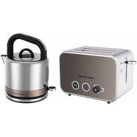 Russell Hobbs Distinctions Kettle & 2 Slice Toaster Titanium 26422BU, Silver