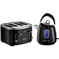 Russell Hobbs Stylevia Kettle & 4 Slice Toaster Bundle Black 28131BU, Black