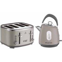 Russell Hobbs Stylevia Kettle & 4 Slice Toaster Bundle Mocha 28133BU, Brown