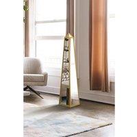 Mirroroutlet Obelisk - New Gold Metal Edged Mirrored Ornament 47inch X 10inch X 10inch 120Cm X 25Cm X 25Cm , Gold