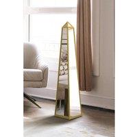 Mirroroutlet Obelisk - New Gold Metal Edged Mirrored Ornament 39inch X 8inch X 8inch 100Cm X 20Cm X 20Cm , Gold