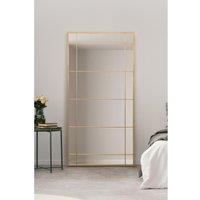 Mirroroutlet Tabula - New Gold Metal Framed Window Wall Or Leaner Mirror 71inch X 35inch 180Cm X 90Cm , Gold