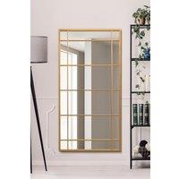 Mirroroutlet Tabula - New Gold Metal Framed Window Wall Or Leaner Mirror 63inch X 31inch 160Cm X 80Cm , Gold