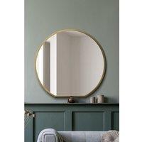 Mirroroutlet Circulus - Gold Framed Flat Bottom Circular Wall Mirror - Perfect For The Mantle 50inch X 47inch 126Cm X 120Cm , Gold