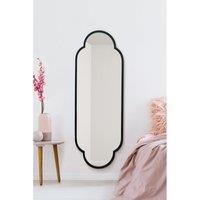 Mirroroutlet Duplici - New Black Metal Framed Double Arched Oval Wall Mirror 59inch X 20inch 150Cm X 52Cm , Black