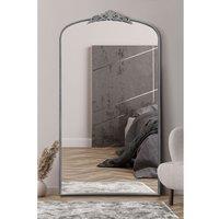 Mirroroutlet Crown - Silver Metal Framed Arched Wall Mirror With Decorative Crown 68inch X 38inch 174Cm X 96Cm , Silver